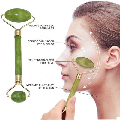 Flawless Jade Roller With Guasha (Marble Stone) Stimulates Healthier Skin